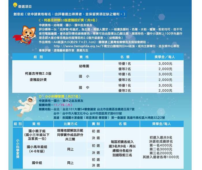 2016血友獎學金申請圖片